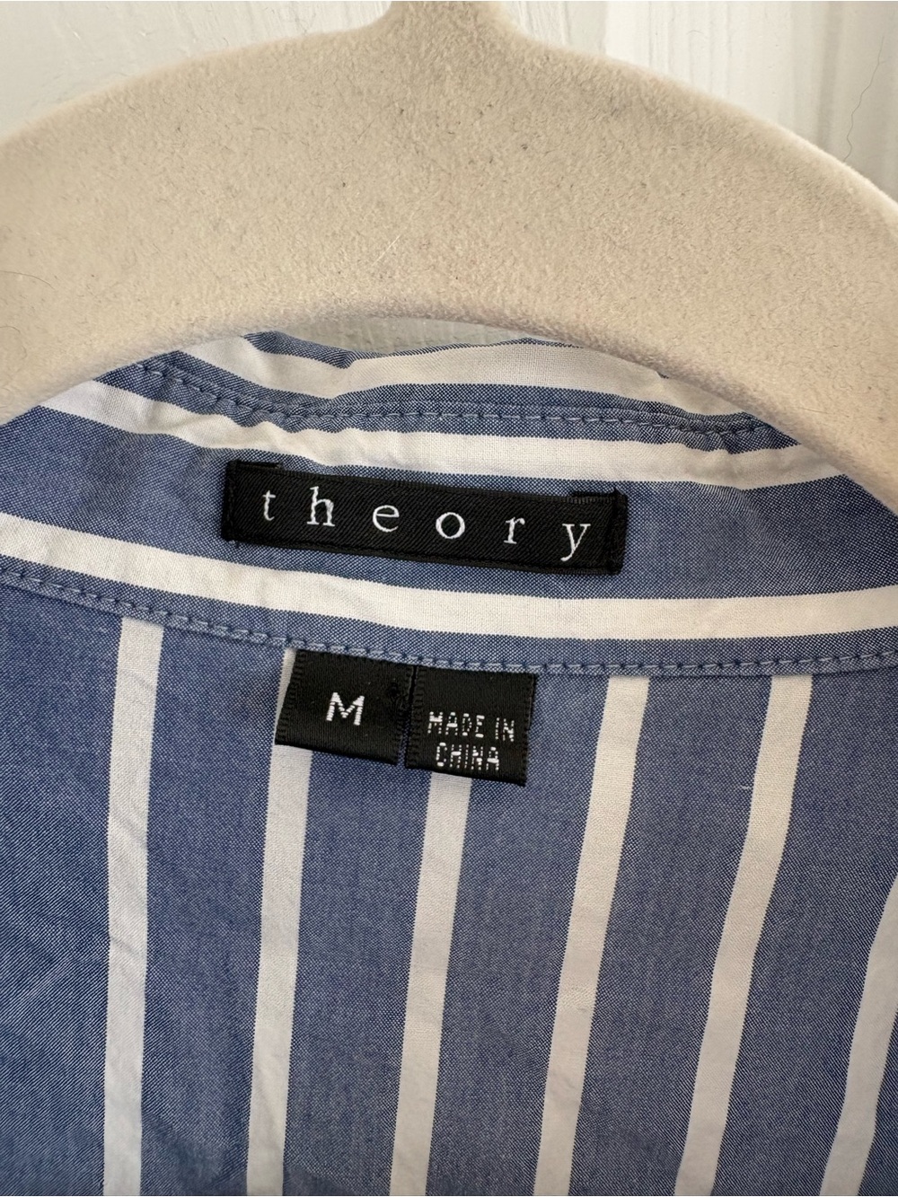 Flaw Theory Layered Navy Wool Cardigan White Striped Shirt Set M Academia Career - Picture 2 of 9